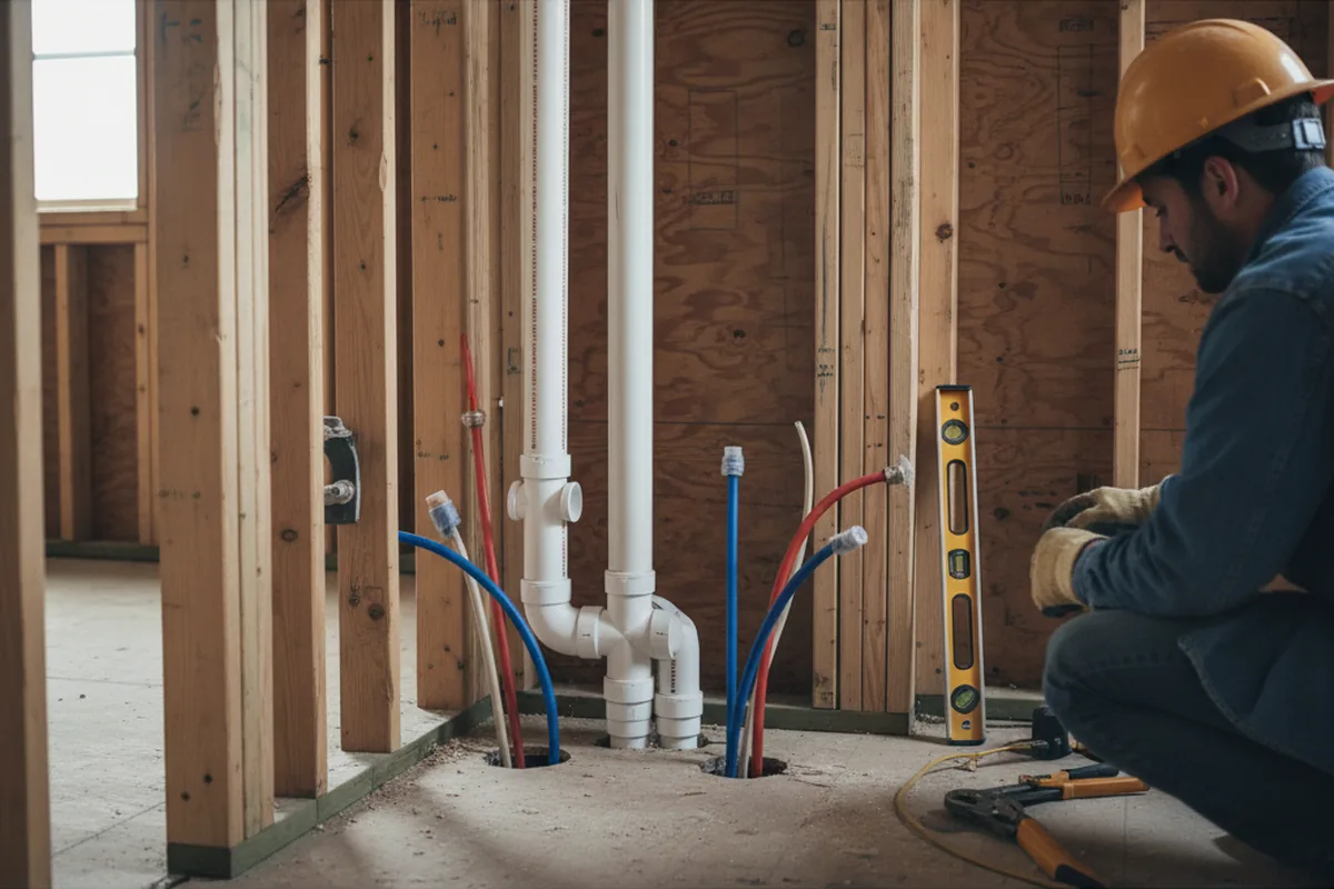 Drain and supply rough-in during Drain Cleaning in Hanceville